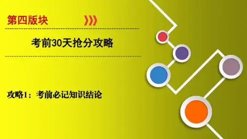 2018大二轮高考总复习理数课件：攻略1 考前必记知识结论