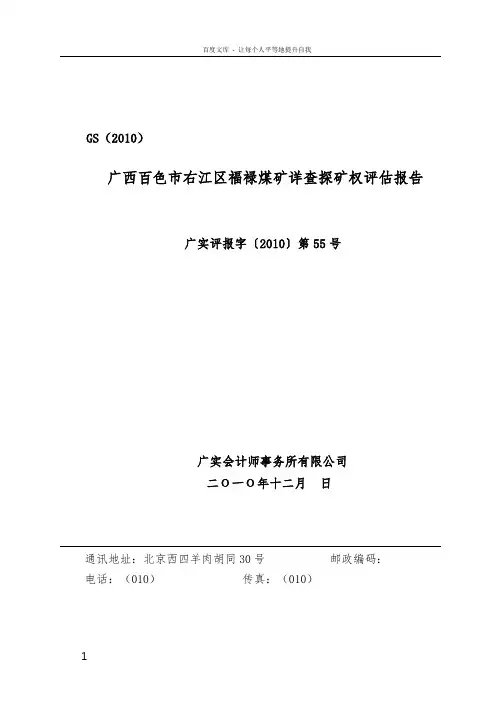 煤矿详查探矿权评估报告