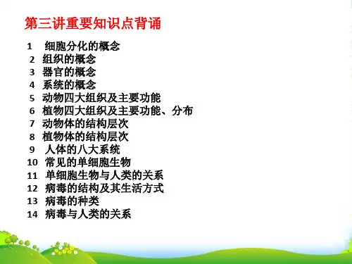 广东省茂名市中考生物 第四讲生物圈中的绿色植物汇考复习课件 新人教版