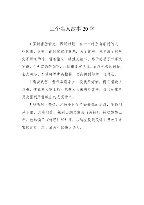 三个名人故事20字