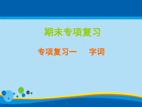 2019秋人教部编版四年级上册语文作业课件：专项复习一  字词(共14张PPT)