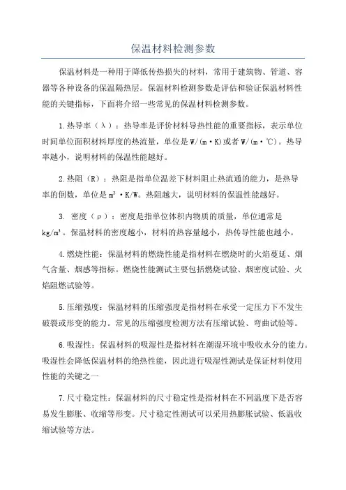 保温材料检测参数