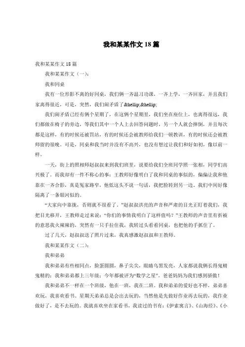 我和某某作文18篇