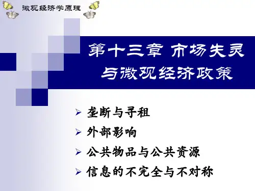 西方经济学-第十三章 市场失灵与微观经济政策