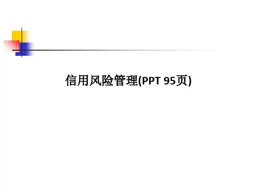 信用风险管理(PPT 95页)