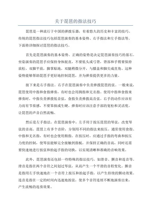 关于琵琶的指法技巧