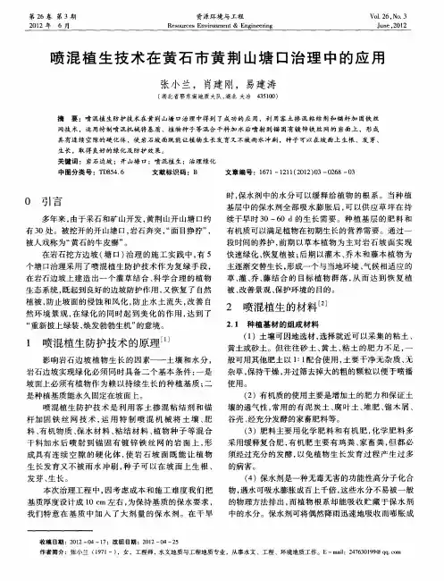 喷混植生技术在黄石市黄荆山塘口治理中的应用
