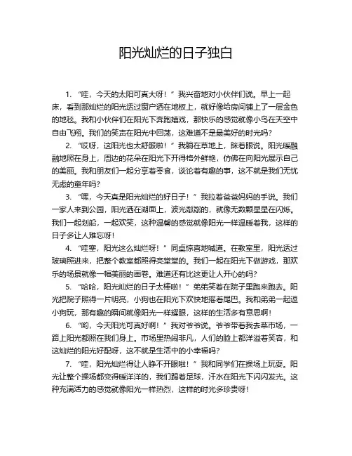 阳光灿烂的日子独白