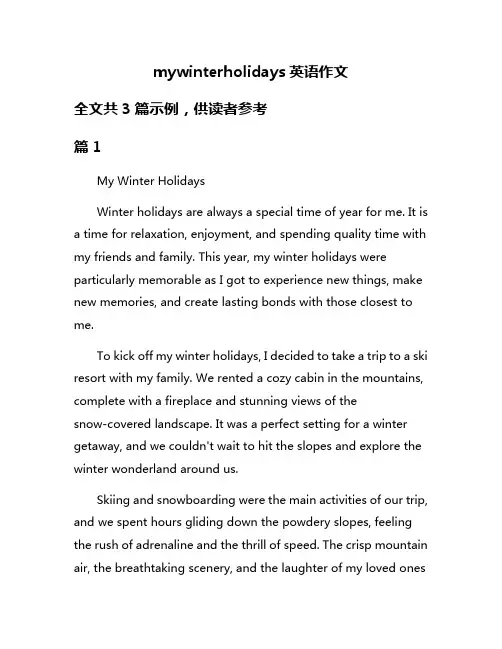 mywinterholidays英语作文
