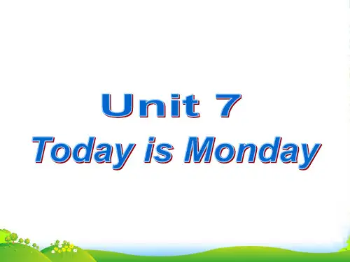 北师大版(三起)五年级下册英语Unit7 Today is Monday课件