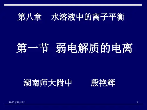 高三化学弱电解质的电离复习PPT课件