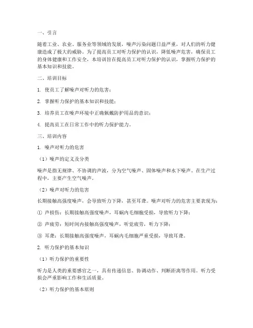 听力保护培训