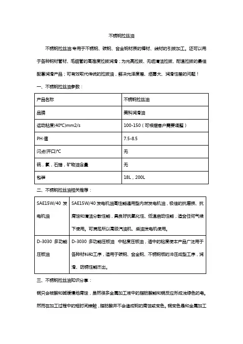 不锈钢拉丝油