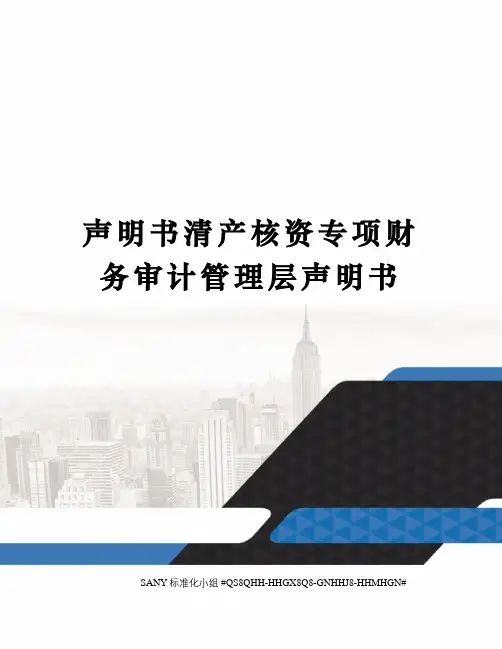 声明书清产核资专项财务审计管理层声明书