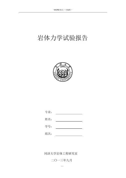 岩体力学实验报告
