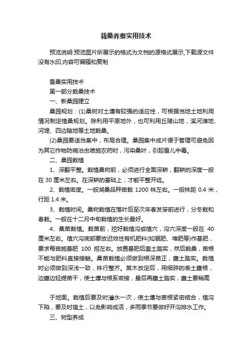 栽桑养蚕实用技术