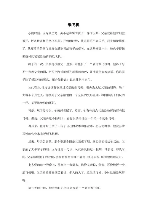 纸飞机_高中高三作文700字