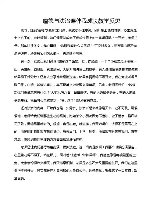 道德与法治课伴我成长教学反思
