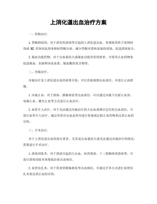 上消化道出血治疗方案