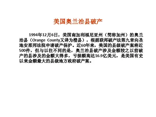 orange county(美国奥兰治县财政危机)