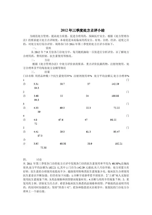 药讯内容医院抗菌药医嘱点评汇总