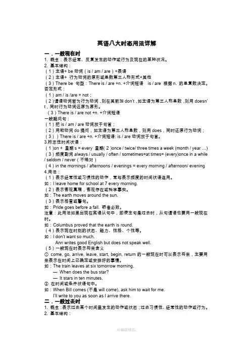 英语八大时态用法详解