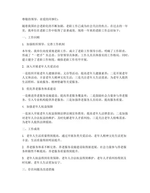 老龄工作年度总结范文