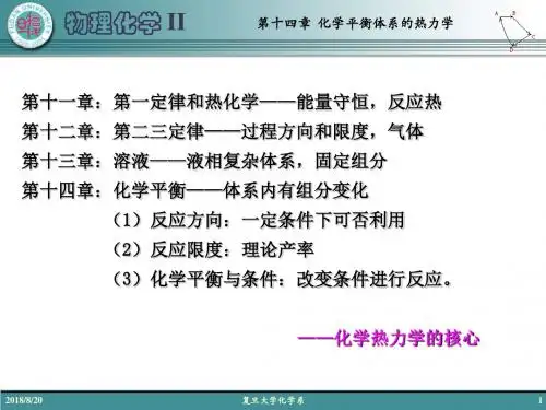 复旦大学——物理化学III-化学平衡体系的热力学(ppt 60)