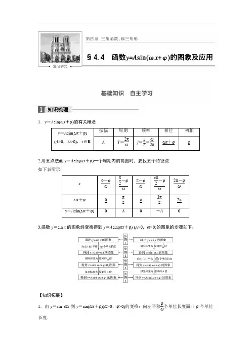 2018版高考数学理一轮复习文档：第四章 三角函数、解