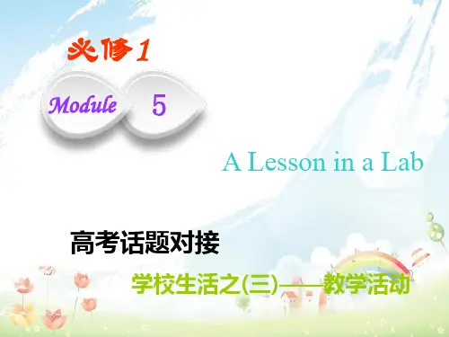 高考英语一轮复习Module5ALessoninaLab课件外研版必修1(1)
