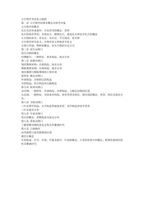 古生物学复习提纲2012
