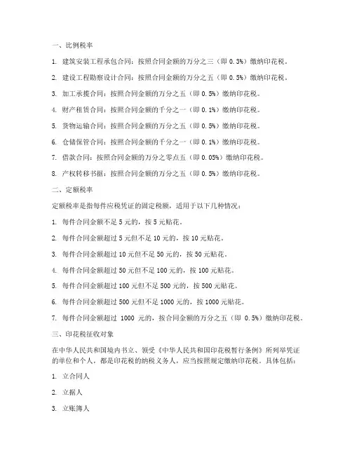 印花税劳务合同税率