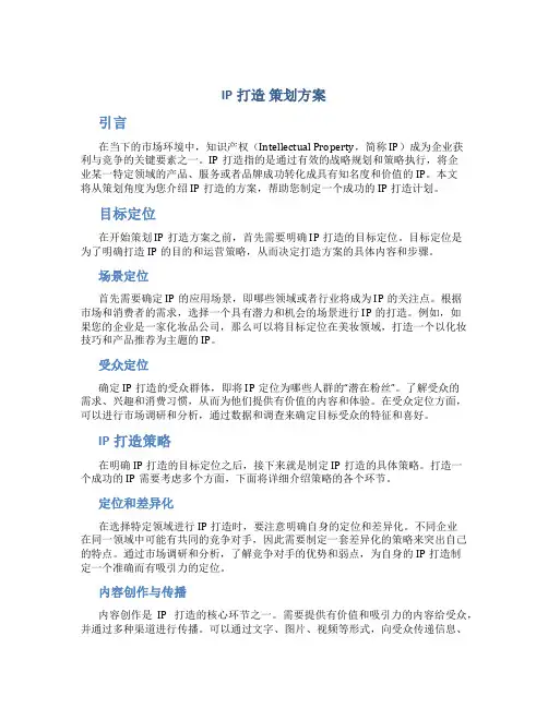 ip打造 策划方案