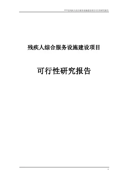 残疾人综合服务设施建设项目可行性研究报告