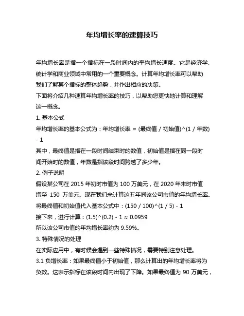 年均增长率的速算技巧