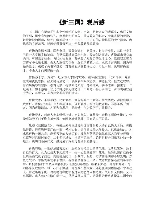 《新三国》观后感