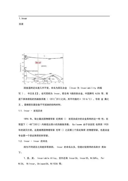invar(因瓦合金)介绍