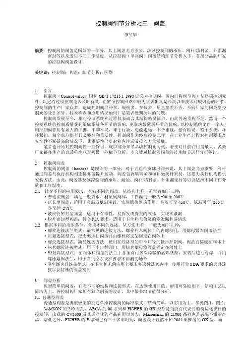 控制阀细节分析之3_阀盖
