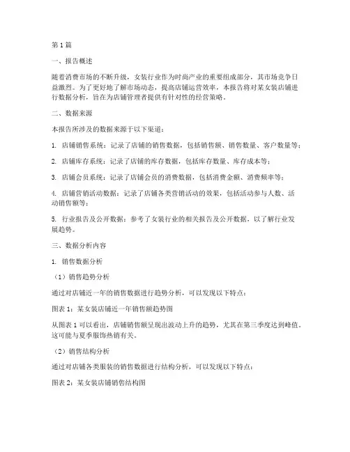 某女装店铺数据分析报告(3篇)