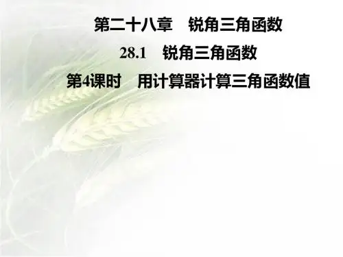 人教版九年级数学下册第二十八章28.1第4课时 用计算器计算三角函数值