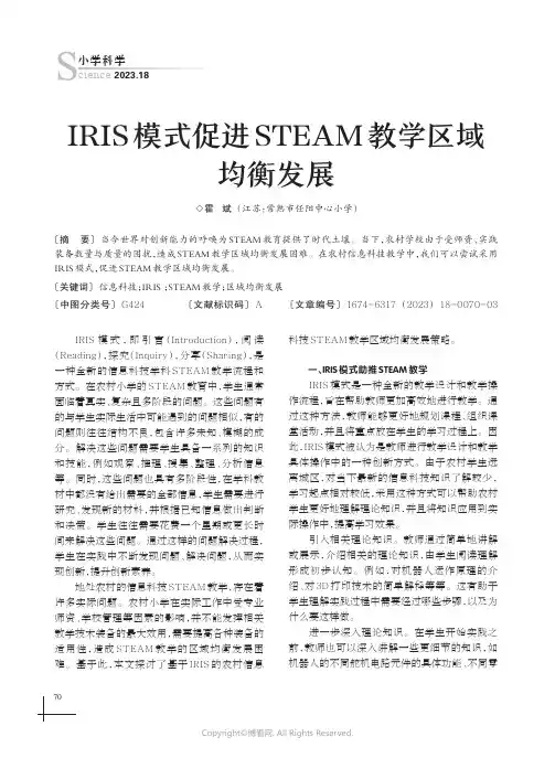 IRIS_模式促进STEAM_教学区域均衡发展