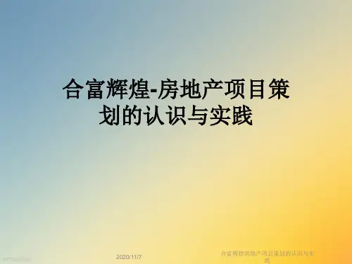 合富辉煌房地产项目策划的认识与实践