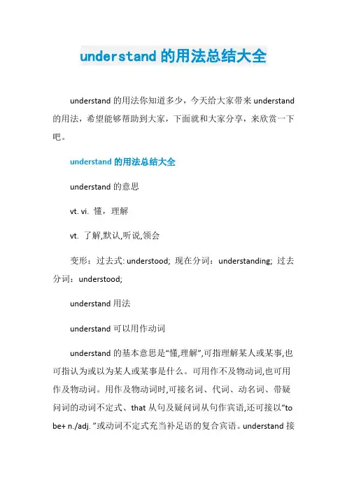 understand的用法总结大全