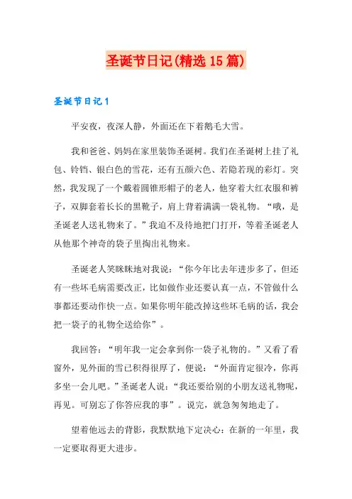 圣诞节日记(精选15篇)