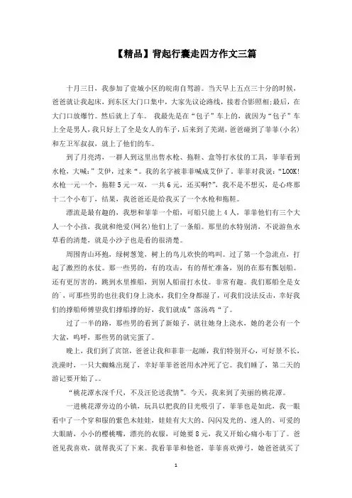 背起行囊走四方作文三篇范文精选