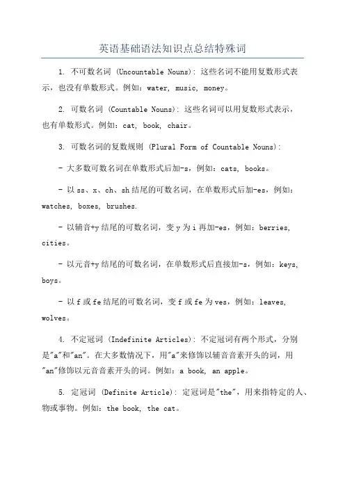 英语基础语法知识点总结特殊词