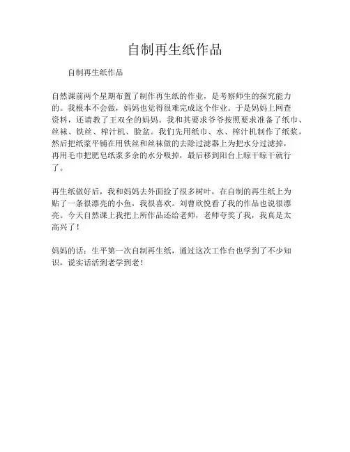 自制再生纸作品