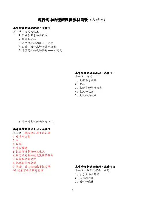 (2020年整理)人教版高中物理目录.doc