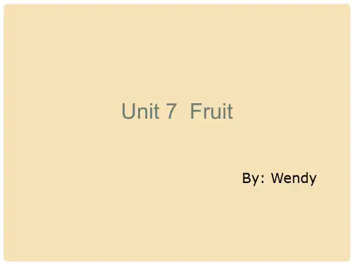 一年级英语上册 Unit 7 Fruit课件 人教新起点