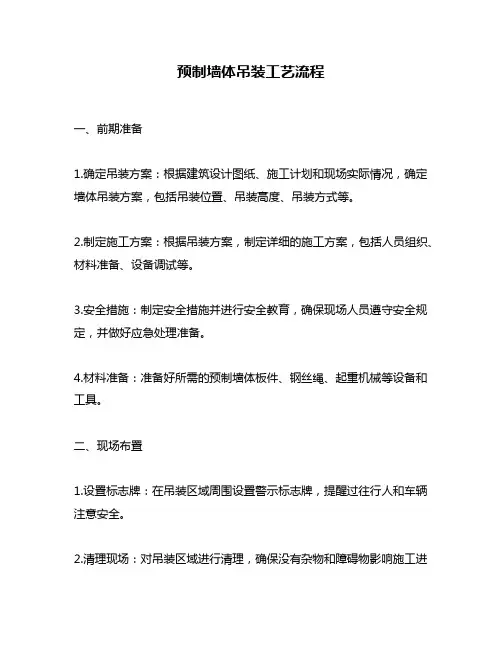 预制墙体吊装工艺流程